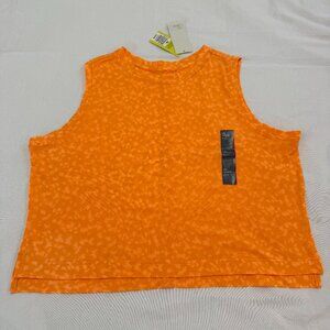 All In Motion Women’s XXL Cropped Active Tank Top Orange Boxy Sleeveless NWT